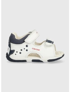 Detské kožené sandále Geox biela farba