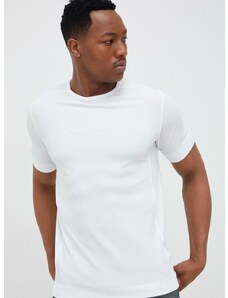 Tréningové tričko Calvin Klein Performance Essentials biela farba, s potlačou