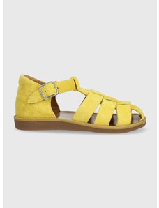 Detské semišové sandále Pom D'api žltá farba
