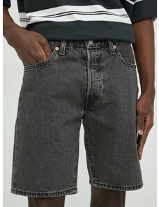 Rifľové krátke nohavice Levi's pánske, šedá farba