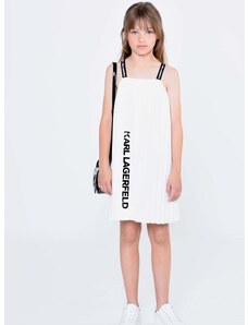 Dievčenské šaty Karl Lagerfeld biela farba, mini, oversize