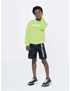 Detská mikina Karl Lagerfeld zelená farba, s potlačou