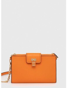 Kožená kabelka MICHAEL Michael Kors oranžová farba