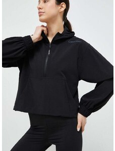 Tréningová mikina Calvin Klein Performance Essentials čierna farba, s kapucňou, jednofarebná