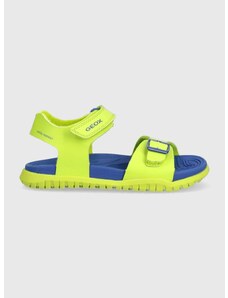 Detské sandále Geox zelená farba