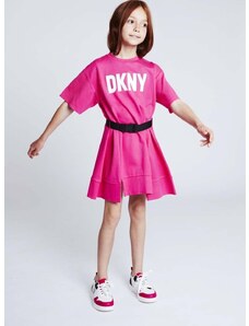 Dievčenské šaty Dkny ružová farba, mini, oversize