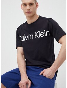Tréningové tričko Calvin Klein Performance Effect čierna farba, s potlačou