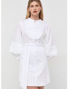 Šaty Guess biela farba, mini, áčkový strih