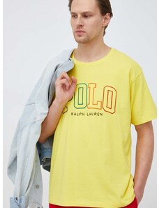 Bavlnené tričko Polo Ralph Lauren žltá farba, s nášivkou