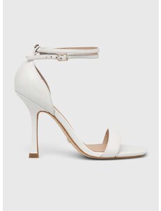 Kožené sandále Guess HYLAN2 biela farba, FL6HN2 LEA03
