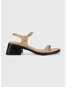 Kožené sandále Vagabond Shoemakers INES dámske, béžová farba, na podpätku