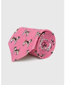 Ľanová kravata Polo Ralph Lauren ružová farba