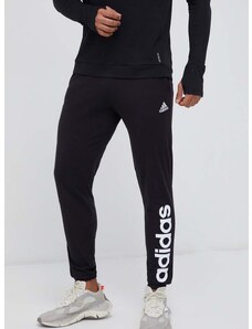 Tréningové nohavice adidas čierna farba, s potlačou
