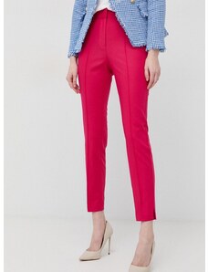 Nohavice Marciano Guess dámske, fialová farba, rovné, vysoký pás
