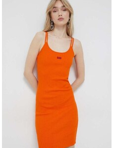 Šaty HUGO oranžová farba, mini, priliehavá