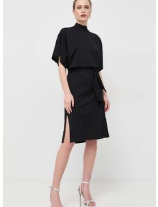Bavlnené šaty Karl Lagerfeld čierna farba, mini, oversize