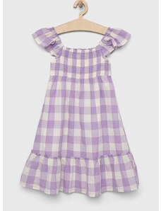 Dievčenské šaty GAP fialová farba, midi, áčkový strih
