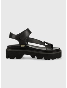 Kožené sandále Blauer Elsie dámske, čierna farba, na platforme, S3ELSIE07