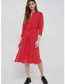 Šaty Tommy Hilfiger červená farba, mini, rovný strih
