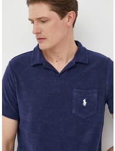 Polo tričko Polo Ralph Lauren pánske,tmavomodrá farba,jednofarebné,710901044