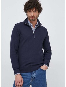 Bavlnený sveter Gant tmavomodrá farba, tenký, s polorolákom
