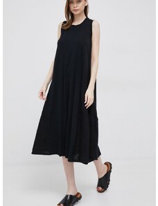 Šaty Deha čierna farba, midi, oversize