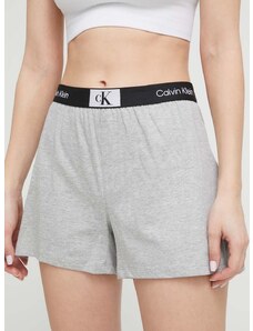 Bavlnené šortky Calvin Klein Underwear šedá farba, s potlačou, vysoký pás