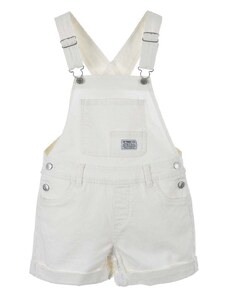 Detské rifľové krátke nohavice Levi's biela farba, jednofarebné