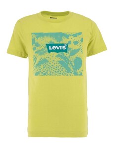 Detské bavlnené tričko Levi's zelená farba, s potlačou