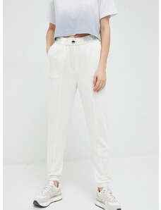 Tréningové nohavice Calvin Klein Performance Essentials biela farba, jednofarebné