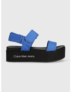 Sandále Calvin Klein Jeans FLATFORM SANDAL SOFTNY dámske, na platforme, YW0YW00965