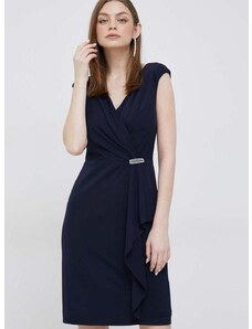 Šaty Lauren Ralph Lauren tmavomodrá farba,mini,rovný strih,253906356