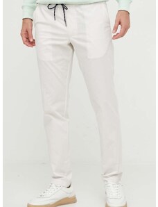 Bavlnené nohavice Tommy Hilfiger biela farba, rovné