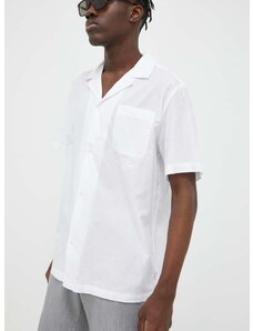 Bavlnená košeľa Les Deux pánska, biela farba, regular