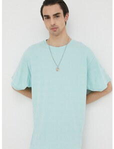Bavlnené tričko Levi's tyrkysová farba, jednofarebné