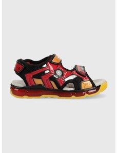 Detské sandále Geox x Marvel čierna farba