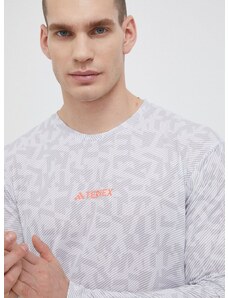 Športové tričko s dlhým rukávom adidas TERREX šedá farba, vzorované