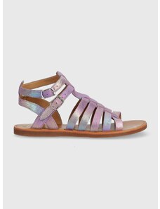 Detské semišové sandále Pom D'api fialová farba