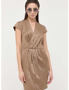 Šaty Marciano Guess hnedá farba, mini, rovný strih