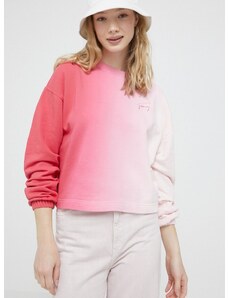 Mikina Tommy Jeans dámska, ružová farba, vzorovaná