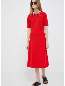 Šaty Tommy Hilfiger červená farba, mini, áčkový strih
