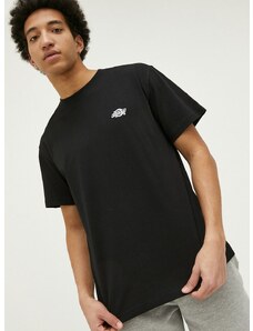 Bavlnené tričko Dickies DK0A4YAIBLK1-BLACK, čierna farba, s nášivkou