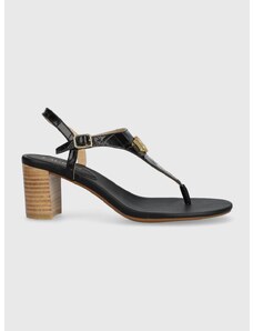 Kožené sandále Lauren Ralph Lauren Westcott II čierna farba, 802904280001