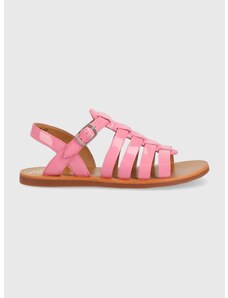 Detské kožené sandále Pom D'api ružová farba