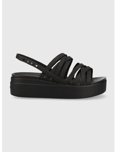 Sandále Crocs Brooklyn Strappy Low Wedge dámske, čierna farba, na platforme, 206751