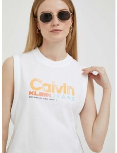 Bavlnený top Calvin Klein Jeans biela farba,J20J221359