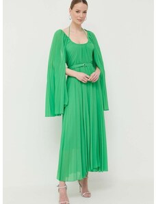 Šaty s prímesou hodvábu Beatrice B zelená farba, maxi, áčkový strih