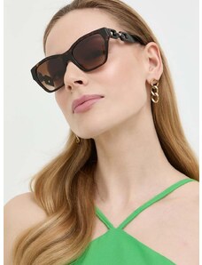 Slnečné okuliare Emporio Armani dámske, hnedá farba