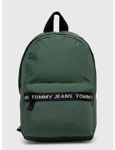 Ruksak Tommy Jeans pánsky, zelená farba, veľký, s potlačou