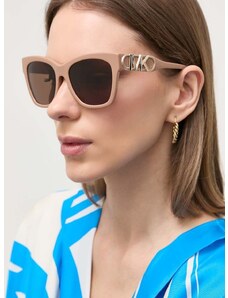 Slnečné okuliare Michael Kors EMPIRE SQUARE dámske, béžová farba, 0MK2182U